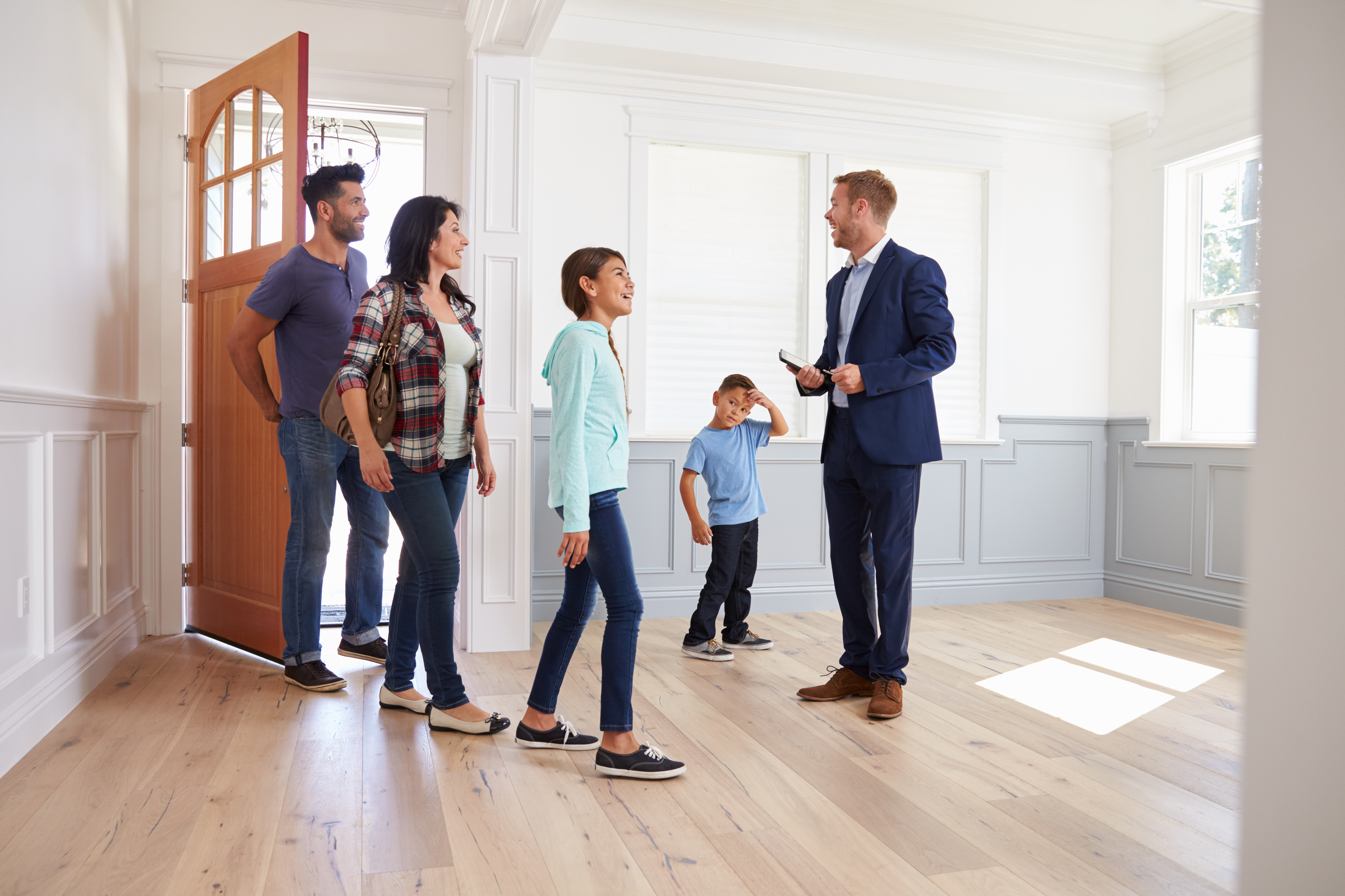 A real estate agent with a family